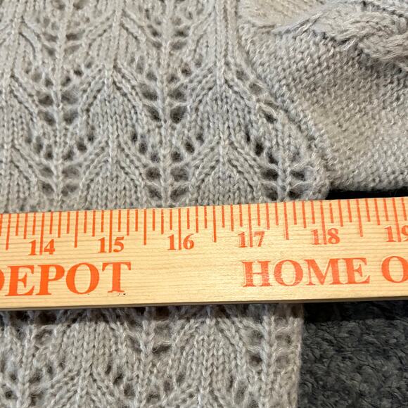 English Factory Women's Open Knit Sweater Small Heather Gray Boho Cozy Fall NWT - Picture 4 of 8